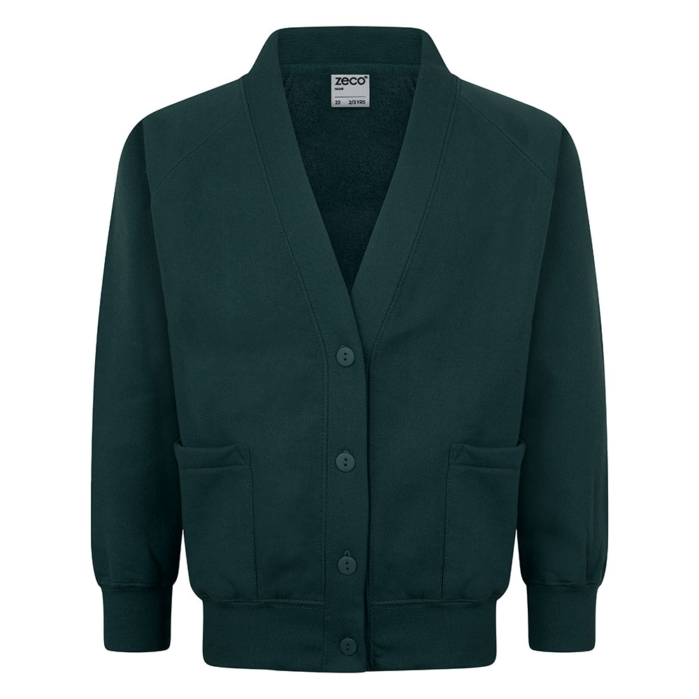 GROVE CARDIGAN BOTTLE GREEN, Grove School, DAY WEAR